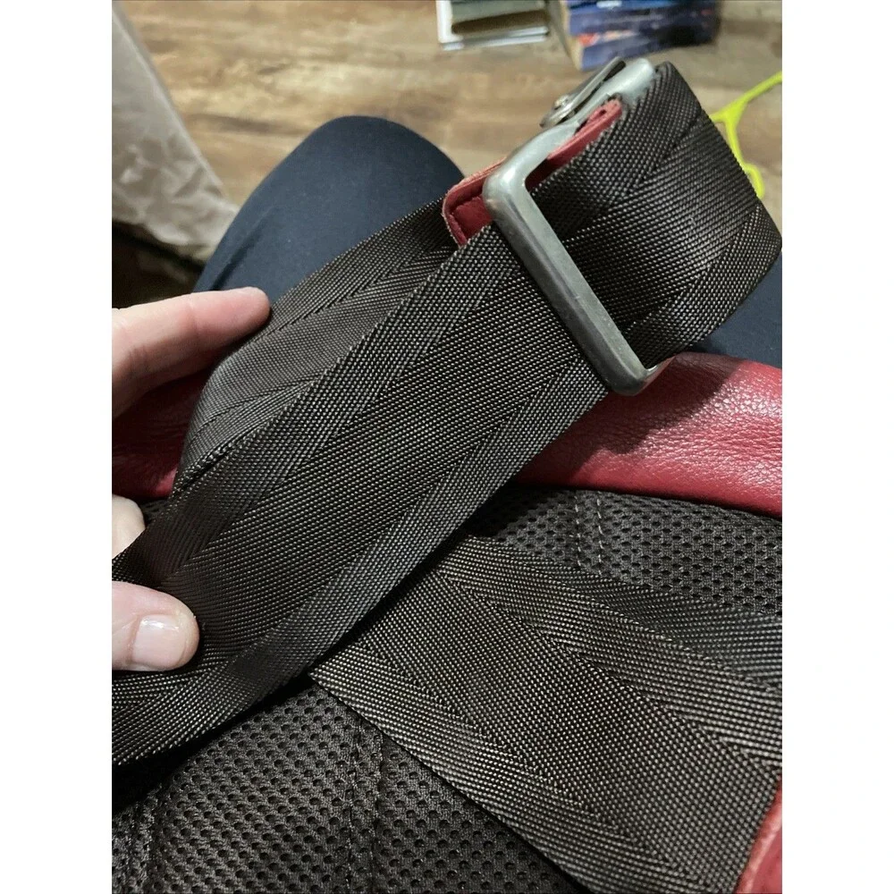 Master-piece MSPC Red Leather Sling Bag Waist Pack Made in Japan